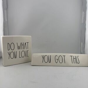 Rae Dunn 2 pieces You Got this Love What You Do Do What You Love Desk Home Decor